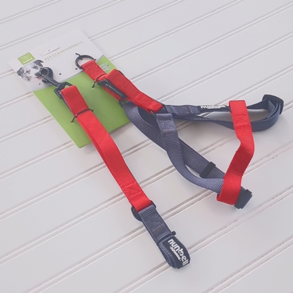 🎉 HP- Nunbell Two Tone Nylon Pet Leash & Harness Set